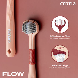 [ ส่งฟรี 🔥 ] Orora แปรงสีฟัน ออโรร่า รุ่น Flow แปรงสีฟัน 3 หัว ขนนิ่ม Super soft เทคโนโลยี Dynamic Clean สะอาดล้ำลึก