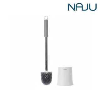 Naju แปรงล้างห้องน้ำ แปรงขัดห้องน้ำ แปรงขัดโถสุขภัณฑ์ ขนแปรงลอน ขจัดคราบฝังลึก พร้อมที่เก็บ