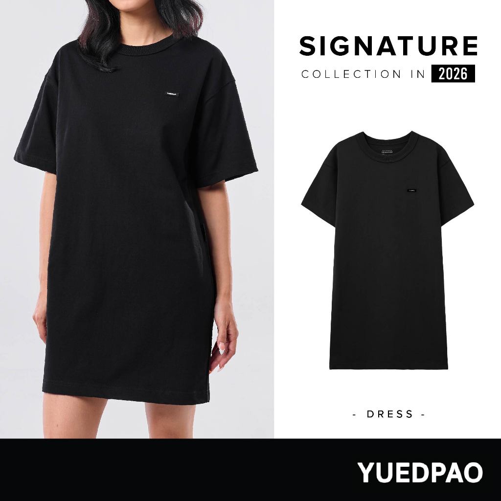 Yuedpao Signature Dress 2026 ชุดเดรส ยืดเปล่า ผ้าหนาทรงสวย ยับยากไม่ต้องรีด เดรสสั้น สี Black