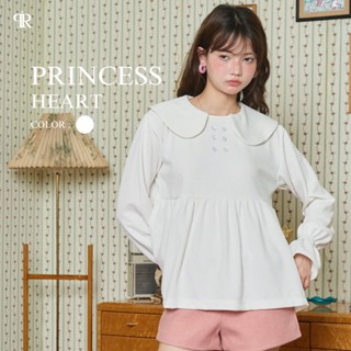 Panchitar Princess Heart – เสื้อสีขาวทรงหวาน คอบัว ดีเทลแขนเ…