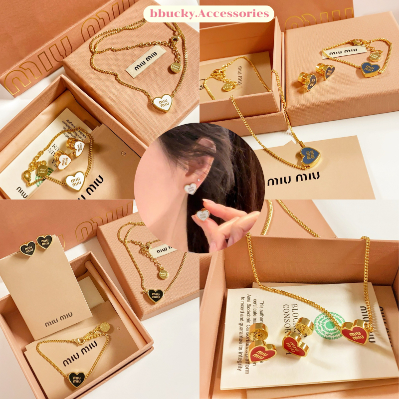 (M13 M14 M15) ต่างหู สร้อยข้อมือ สร้อยคอ  M สวยหรู  ปั๊มชัด ลูกคุณสุดๆ ♡