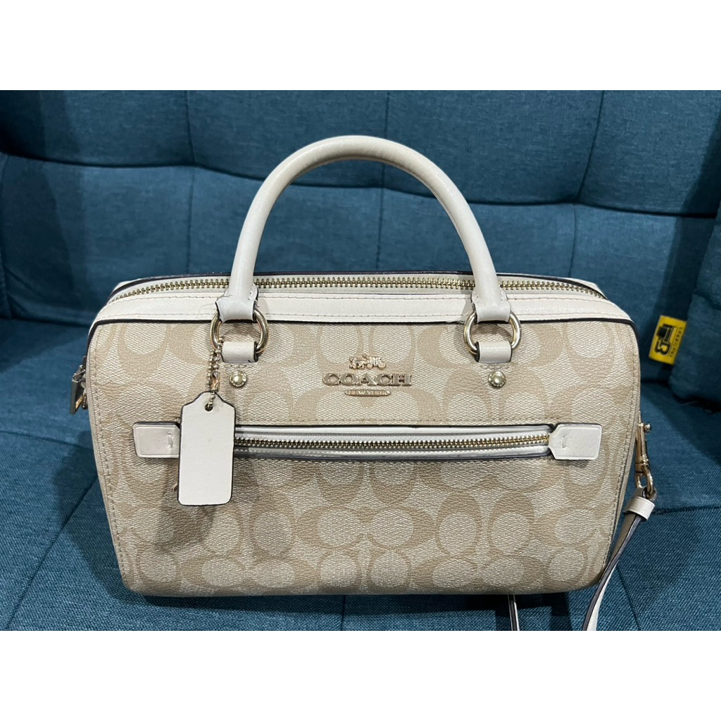 Coach แท้ ✔️กระเป๋าทรงหมอน | Coach Rowan Satchel in Signature Canvas