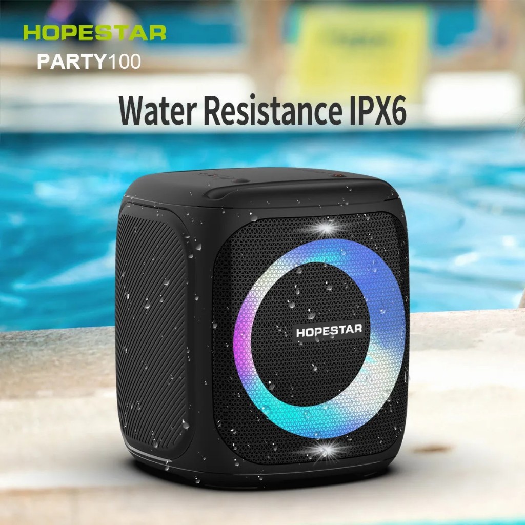 Hopestar Party 100 ลำโพงปาร์ตี้ 50W Bluetooth 5.0 เบสแน่น กันน้ำ IPX6 มีไมค์คาราโอเกะ