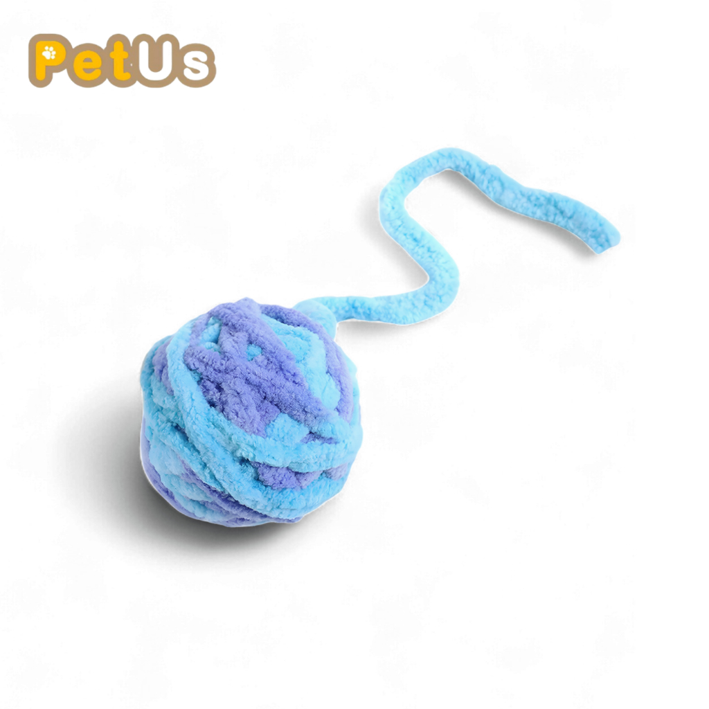 ของเล่นแมว ลูกบอลไหมพรม ลูกบอลเชือก Ball Cat toy เชือกยาว มีกระดิ่ง สีสันน่ารัก