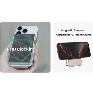 WiWU ที่เก็บบัตรติดหลังมือถือ รุ่น Warriors Carbon Magsafe Metal Stand