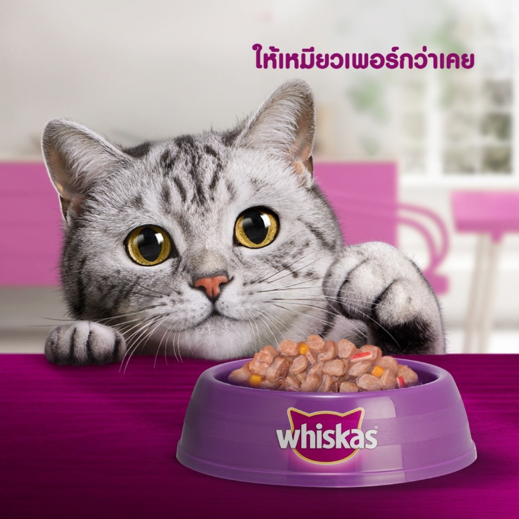(12ซอง) Whiskas Pouch Tasty Mix 1y+ อาหารเปียก สำหรับแมวโต รสปลาทูน่าพร้อมปูอัดและแครอทในน้ำเกรวี่ ขนาด 70 g. - รูปที่ 4