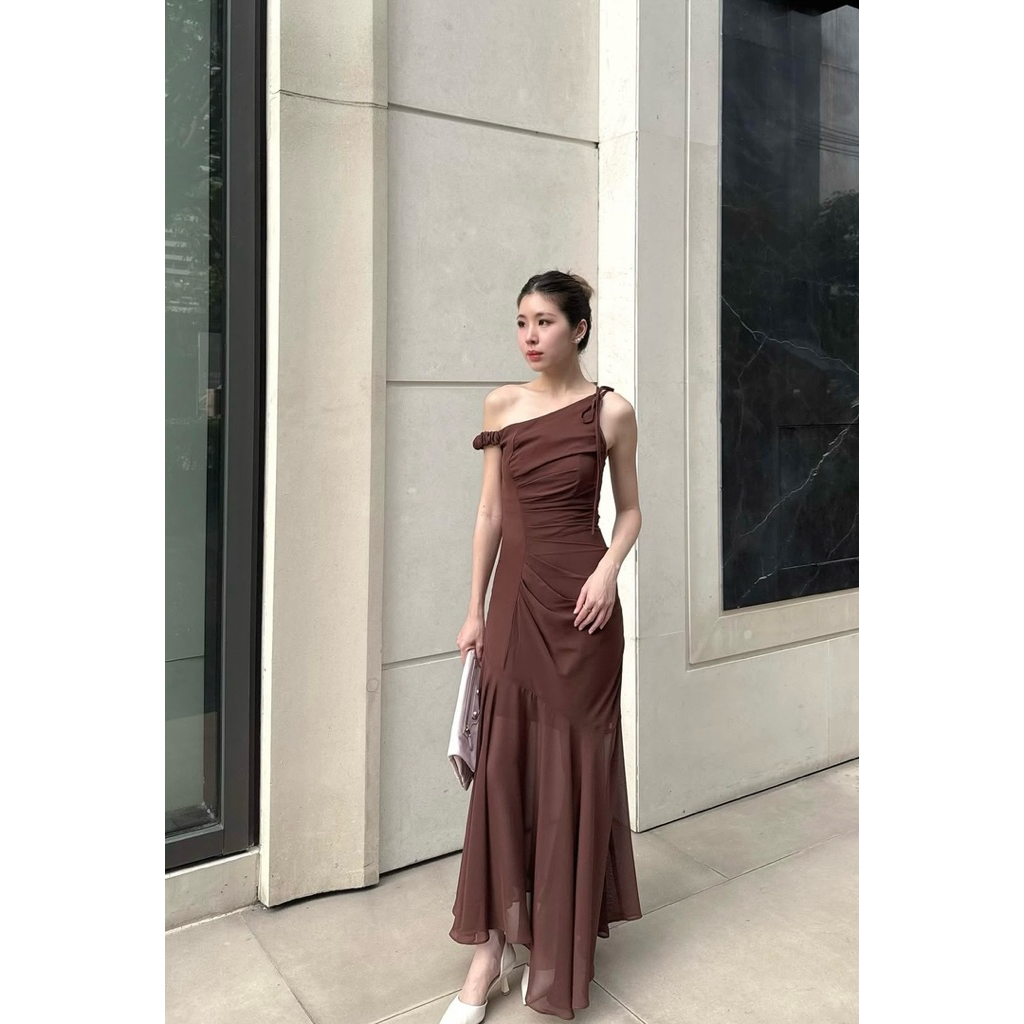 VenusP.style | Lyn dress สี Dark brown ไซต์ XS,S,M