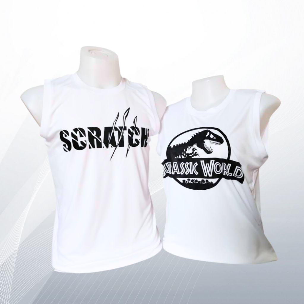 เสื้อแขนกุด สีขาว ผ้าระบายอากาศได้ดี  นุ่มใส่สบายทุกการเคลื่อนไหว