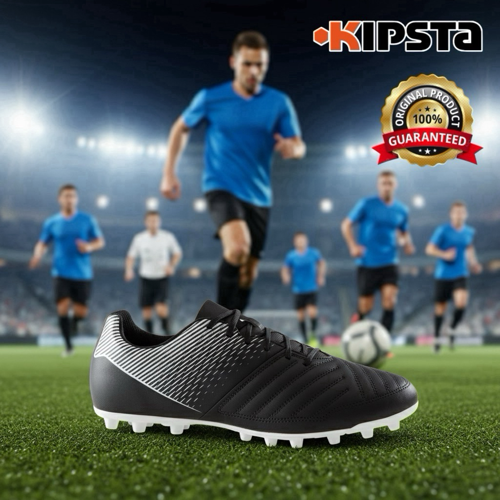 รองเท้าฟุตบอลสำหรับเล่นบนพื้นสนามแห้ง “มีไซส์ 39-47” รุ่น Agility 100 FG (สีดำ) KIPSTA