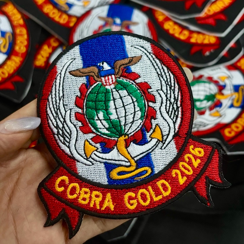COBRA GOLD 2026 อาร์มติดแขน ขนาด 9x9.5 cm.  งานปักสวยงาม