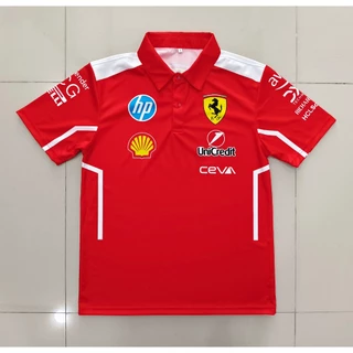 เสื้อ F1 เสื้อโปโลฟอร์มูล่าวันทีม เฟอร์รารี่ #FM0185 พิมพ์ทั้งตัว ไซส์ S-5XL