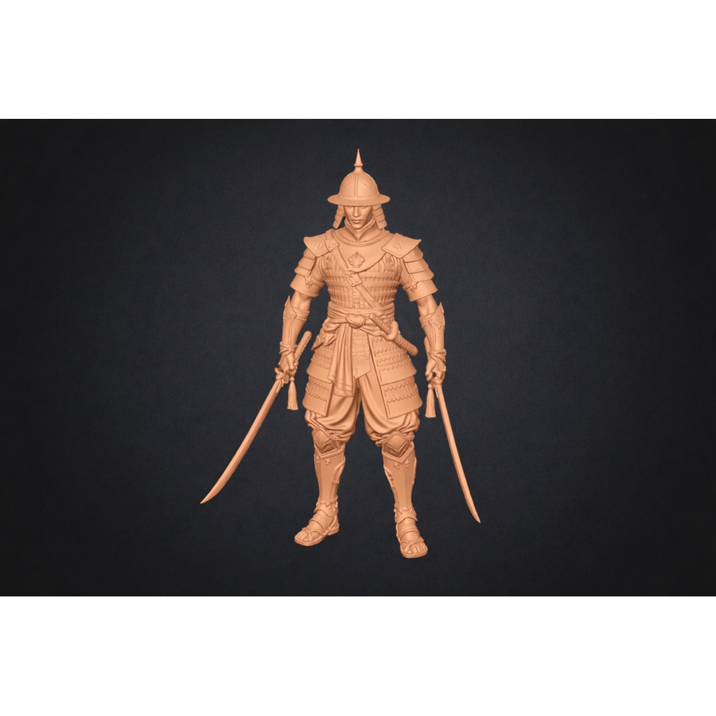 โมเดลนักรบไทย (ศักดินาขุน_อาวุธดาบคู่) ขนาด 1:24 | 1:35 | 1:64 | Resin 3D Printing ความละเอียดสูง