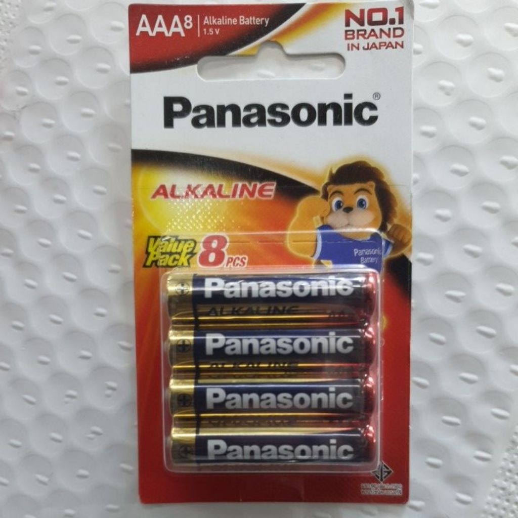 [ AAA/P.8 ] ถ่าน AAA panasonic  Alkaline  จำนวน 8 ก้อน