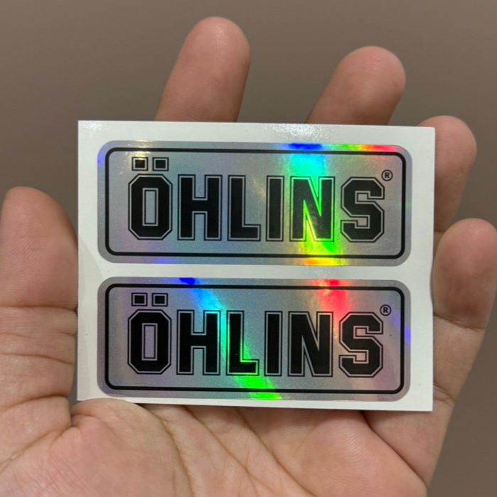 1 คู่ ลาย OHLINS ขนาด 2.7 x 6.9 cm. สติ๊กเกอร์ ติดโช๊ค ติดกระป๋องโช๊ค รถมอเดอร์ไซค์ แต่งโช๊ค ราคา ถูกที่สุด ดีลบีเคเค แกลเลอรีภาพที่ 6