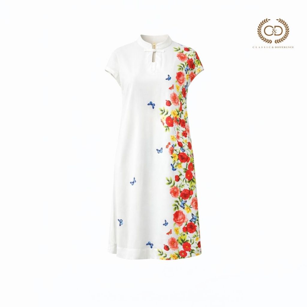 C&D เสื้อเบล้าซ์ ลายพิมพ์ เนื้อผ้าคอตตอน สีขาว CQ29OR