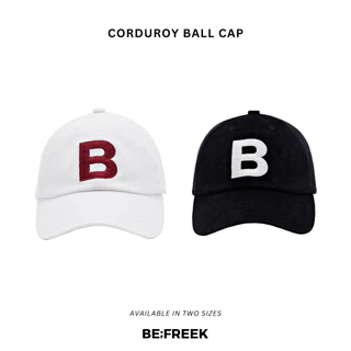 BE;FREEK หมวกแก๊ปลูกฟูกปักโลโก้ SMALL SIZE (สีขาว / สีดำ) CORDUROY EMBROIDERY LOGO BALL CAP SMALL SIZE (WHITE / BLACK)