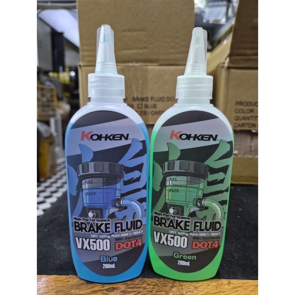 น้ำมันเขรค KOHKEN VX500 DOT 4แท้ 100% (Green / Blue) 200ml