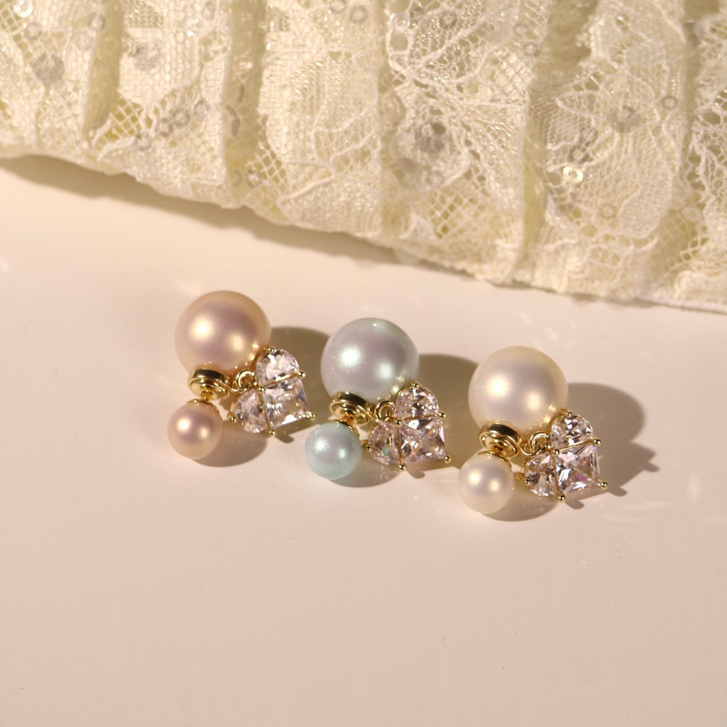 Socrush.bkk | SPARKLE LOVE earrings | SE-082 | ต่างหู หัวใจ มุก
