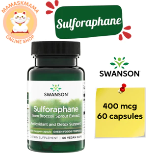 Sulforaphane ซัลโฟราเฟน from Broccoli Sprout Extract, 400 mcg, 60 Vegan Caps Swanson สารสกัดบรอกโคลี