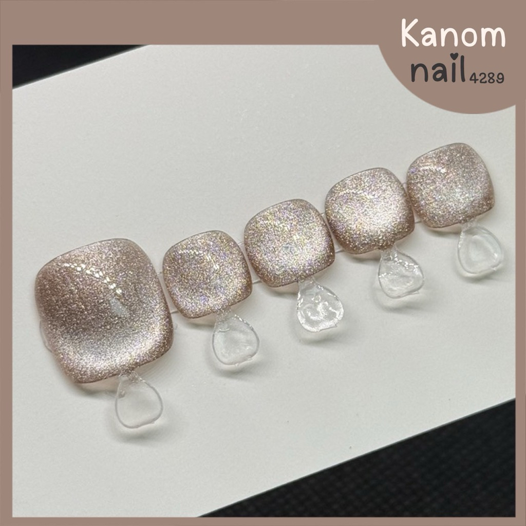 เล็บปลอมเล็บเจลเท้าสีลูกแก้วน้ำตาลอ่อน [K001] จัดส่ง1-2วัน🚚