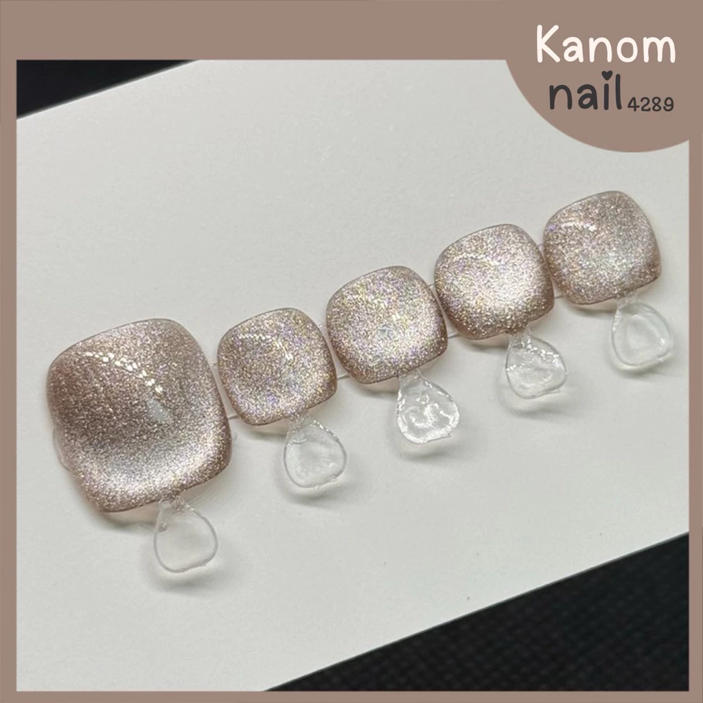 เล็บปลอมเล็บเจลเท้าสีลูกแก้วน้ำตาลอ่อน [K001] จัดส่ง1-2วัน🚚