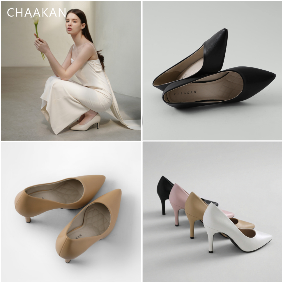 CHAAKAN [สินค้าจากเกาหลี 100%] Crescendo Stiletto Pumps รองเท้าส้นเข็ม หัวแหลม 7ซม.พื้นนุ่มพิเศษ ใส่สบาย เรียบหรู เกาหลี