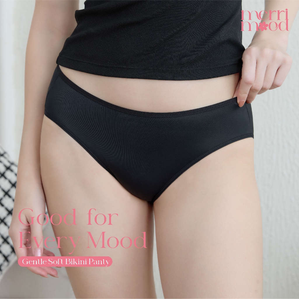 merrimood รุ่น Gentle Soft Bikini Panty กางเกงในบิกินี่ เอวต่ำ ผ้านุ่มลื่นสัมผัสเย็น บางเบา ระบายอากาศดี ใส่สบายทุกวัน