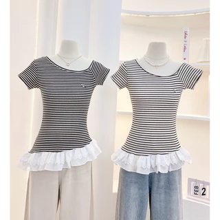 G-rose เสื้อแขนเฉียง แต่งชายระบาย