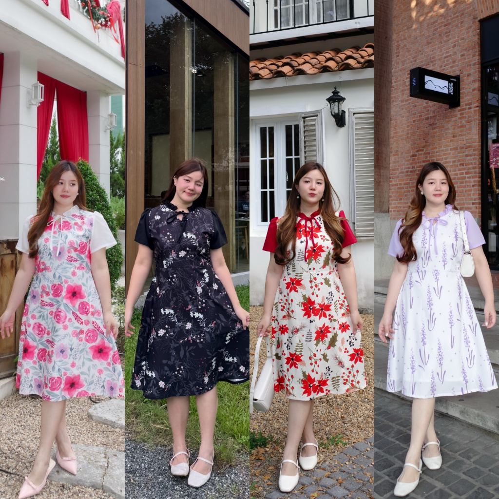 (❤️อกถึง 50") Aya Dress เดรสสาวอวบ ชุดสาวอวบ