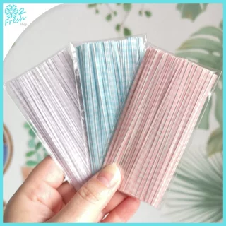 ลวดมัดปากถุง ลวดมัดถุงขนม ลวดบิด ลายตาราง สีน่ารัก 100 ชิ้น