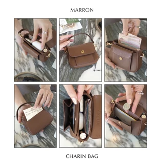 ใหม่!กระเป๋าเล็กเอนกประสงค์ Marron ทรงน่ารักเสริมทรงอย่างดี ฟรี! สายหนังคล้องแขน Charin bag