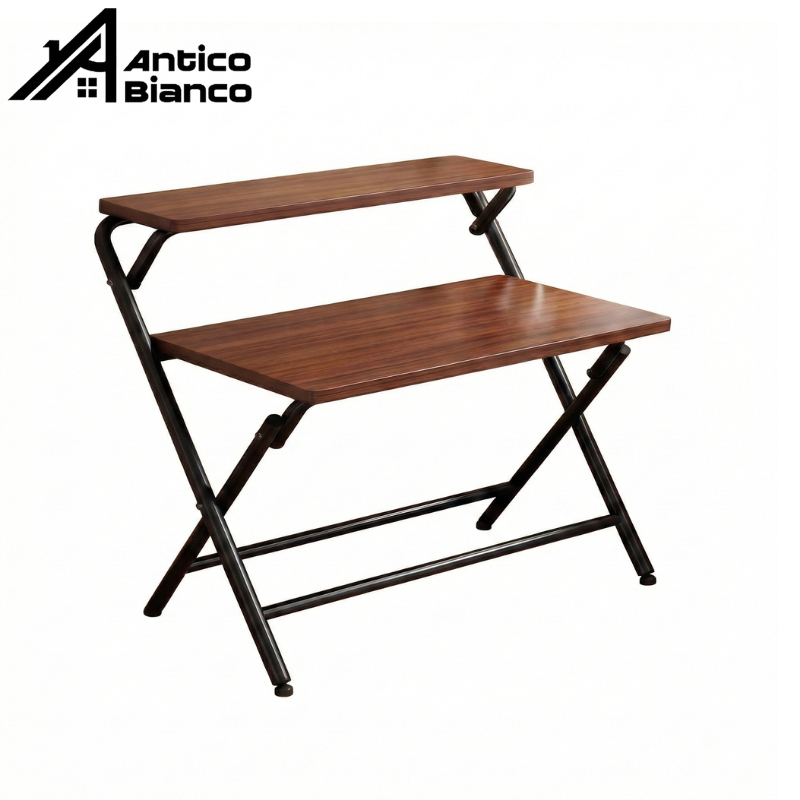 Antico โต๊ะพับได้ โต๊ะอเนกประสงค์ เหล็กเคลือบกันสนิม หน้าท็อปไม้กันน้ำ ทนทาน ใช้งานยาวนาน ประหยัดพื้นที่
