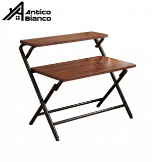 Antico โต๊ะพับได้ โต๊ะอเนกประสงค์ เหล็กเคลือบกันสนิม หน้าท็อ…