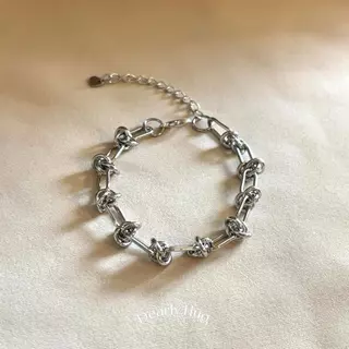 Dearly.Hug - Bracelet สร้อยข้อมือสแตนเลสสีเงิน สินค้าพร้อมส่ง