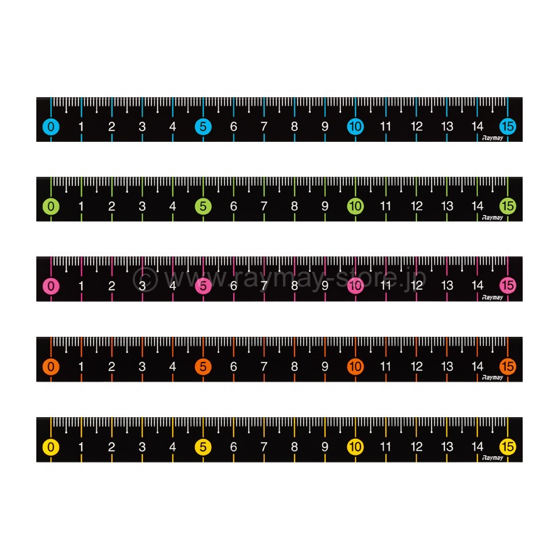 Raymay Anti-slip Slim Colourful Ruler 15cm (RAJR201) / ไม้บรรทัดกันลื่นแบบบาง 15ซม. แบรนด์ Raymay จากประเทศญี่ปุ่น