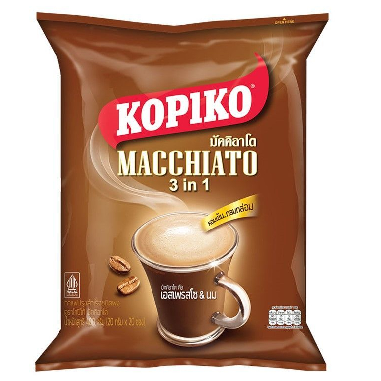 KOPIKO โกปิโก้ มัคคิอาโต กาแฟปรุงสำเร็จ 20 กรัม x 20 ซอง