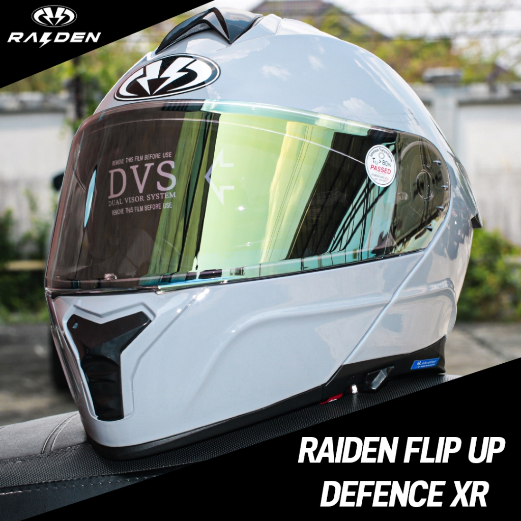 หมวกกันน็อค RAIDEN รุ่น DEFENCE XR รุ่นใหม่ 2026 ยกคาง มีแว่น2ชั้น ชิลด์หน้าเปิด-ปิดง่าย ราคา ถูกที่สุด ดีลบีเคเค แกลเลอรีภาพที่ 8