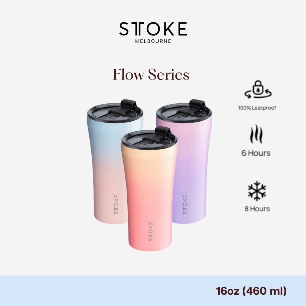 Sttoke Melbourne - The Commuter Flow Series 16oz กระติกน้ำเซรามิก แก้วน้ำเคลือบเซรามิก ไร้กลิ่นสเตนเ