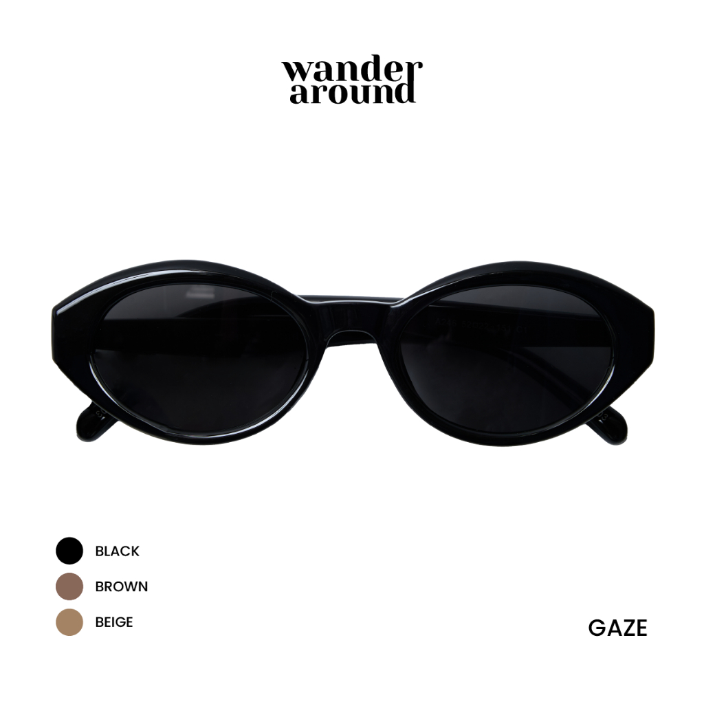 WANDER AROUND SUNGLASSES - GAZE (Beige, Black, Brown) แว่นกันแดด
