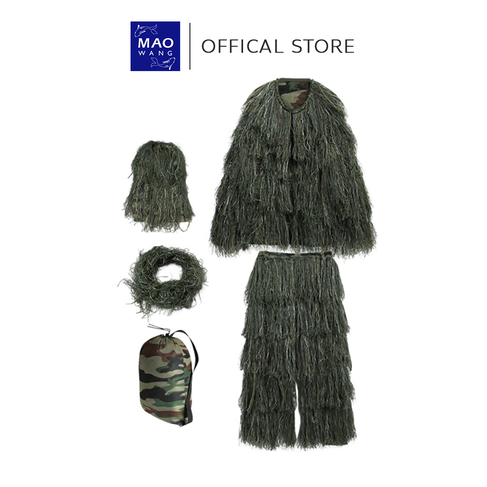 MAO ชุดพรางตัว 3D Ghillie Suit ชุดล่าสัตว์ อําพราง เข้าป่า สำหรับกิจกรรมกลางแจ้ง