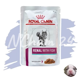 Royal Canin Renal with fish Pouch ขนาด 85กรัม x 12 ซอง อาหารเปียกแมวโรยัลคานินโรคไต ค่าไตสูง