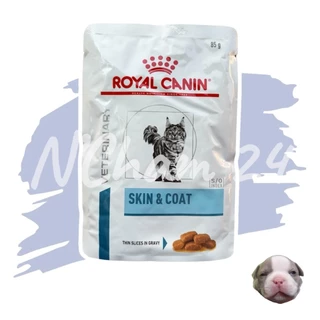Royal Canin Skin & Coat บรรจุ 12 ซอง อาหารเปียกสำหรับแมวผิวแพ้ง่าย บำรุงเส้นขนและเสริมความแข็งแรง