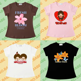 เสื้อทรงslim พอดีตัว เสื้อbaby tee ลายสุดน่ารัก ลายยอดฮิต