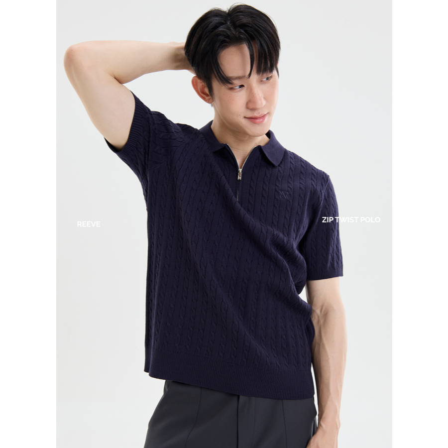 REEVE TWIST POLO - เสื้อโปโลผ้า Knit ลาย Twist