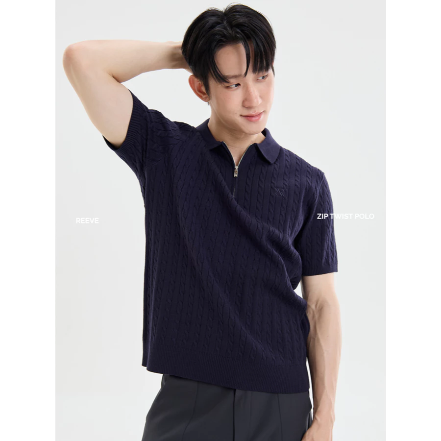 REEVE TWIST POLO - เสื้อโปโลผ้า Knit ลาย Twist