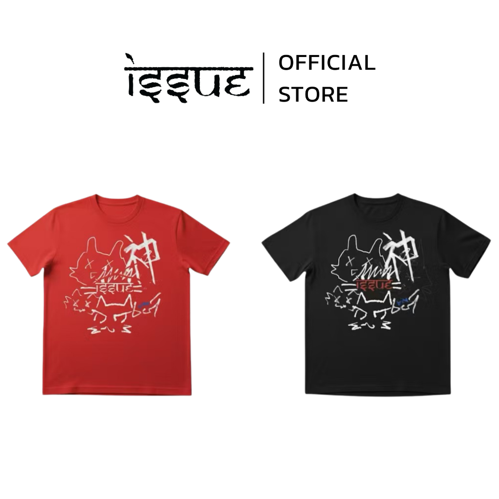 เสื้อยืด ISSUE THAILAND  X BUILD CATTITUDE T-SHIRT RED/BLACK