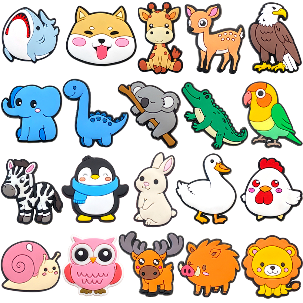 20 ชิ้น/เซ็ตรองเท้า Charm MEIDJ ตัวติดรองเท้า Pvc ตัวการ์ตูน สำหรับตกแต่ง MEIDJ Diy รองเท้าหัวโต ติดง่าย น่ารัก