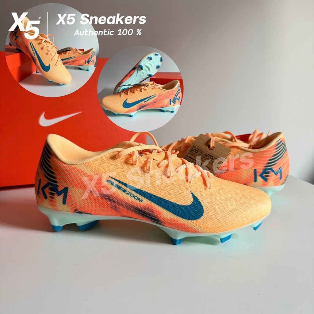 NIKE ของแท้ 100% Mercurial Vapor 16 Acadamy FG/MG สีส้มน้ำเงิน