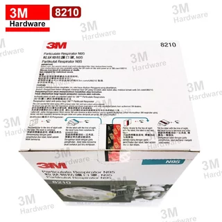 3M 8210 หน้ากากป้องกันฝุ่น ละออง N95 20ชิ้น/กล่อง สายรัดศรีษะ (ของแท้)