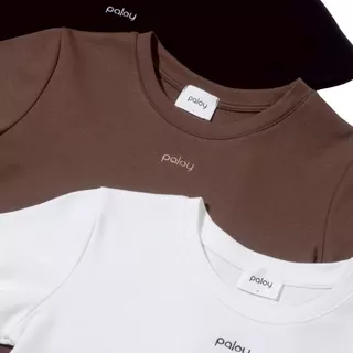 Paloy - PL2106 เสื้อยืดแขนสั้น อกปัก paloy ผ้ายืด